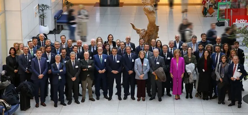 Imagen de la expedición empresarial en Bruselas.