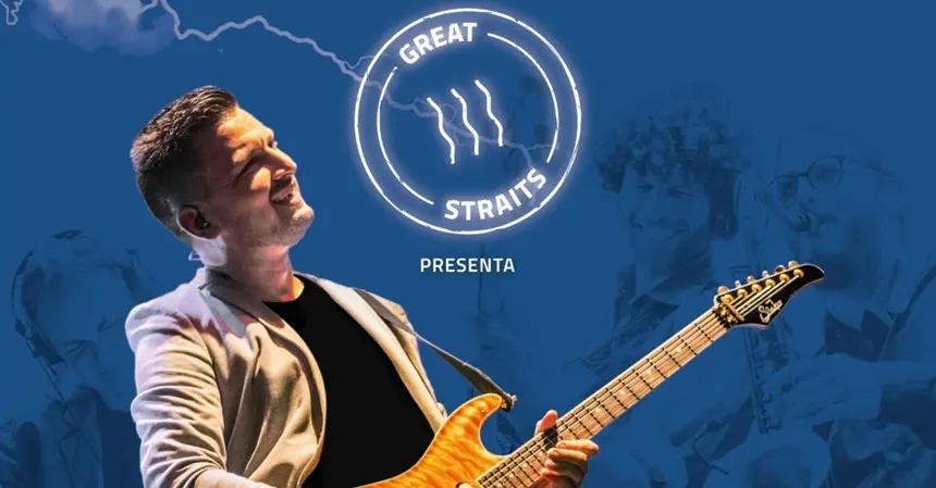 Cartel promocional del tributo as Dire Straits.