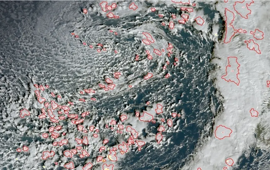 Mapa de las lluvias de este miércoles.