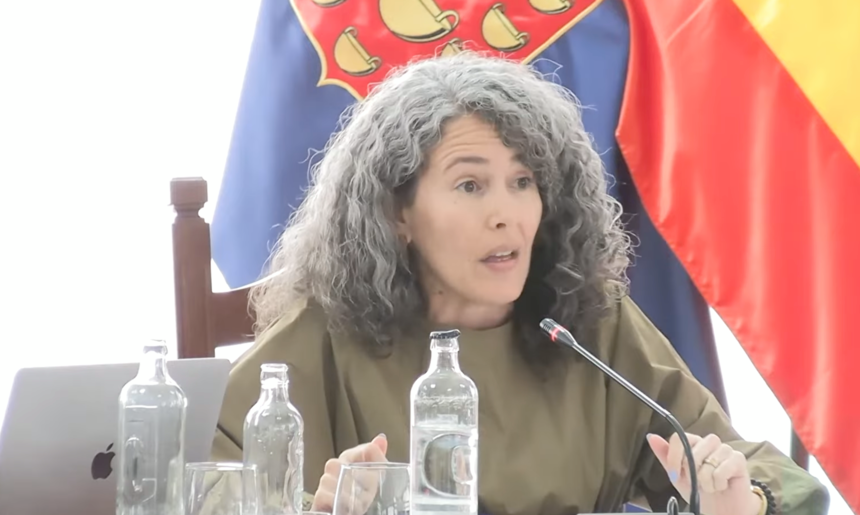 Ariagona González en el Pleno del Cabildo de Lanzarote.