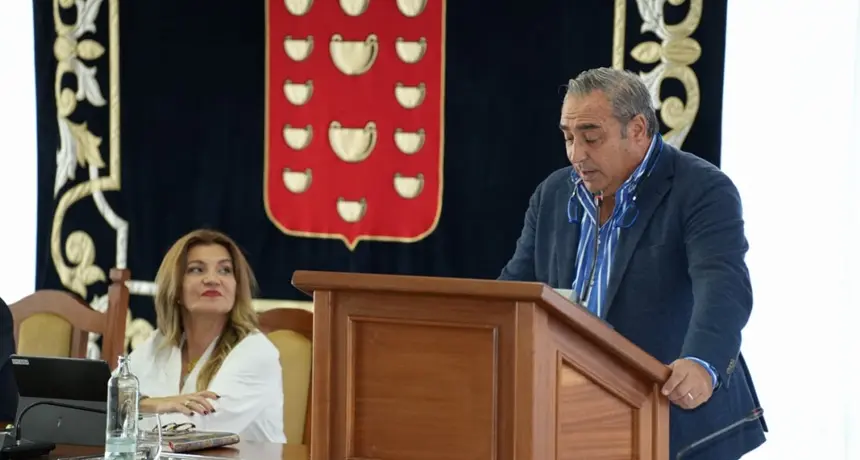 Ángel Vázquez este martes durante su discurso.