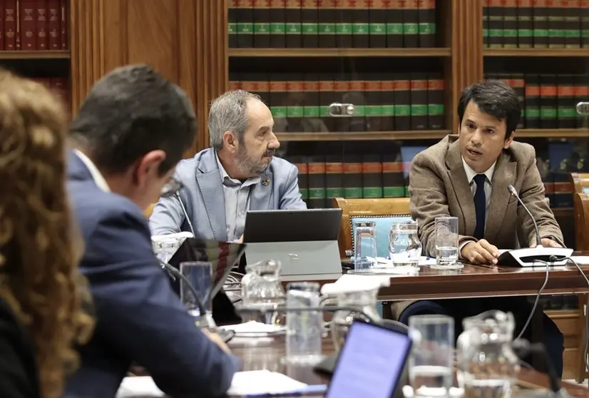 Marcos Bergaz (PSOE) en comisión parlamentaria de vivienda.