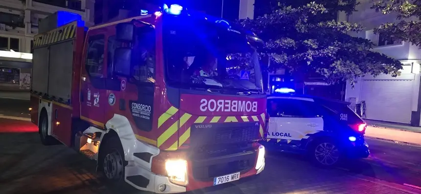 Camión de los bomberos.