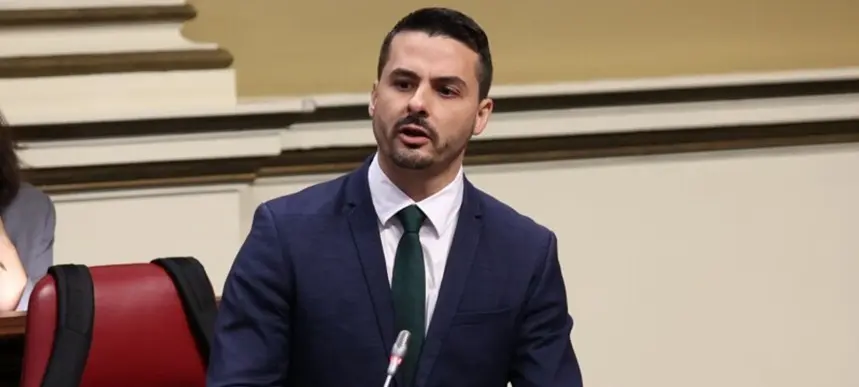David Toledo, en el Parlamento de Canarias.