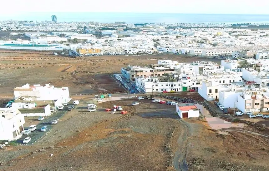 Imagen área del barrio de Argana Alta, uno de los más afectados por los cortes del suministro del agua en estas Navidades.