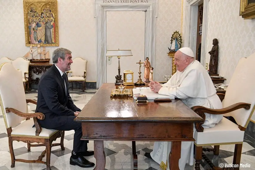 Fernando Clavijo durante la visita que le hizo al Papa Francisco.