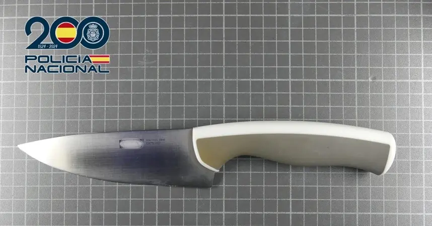 Imagen del arma blanca empleada por el agresor.
