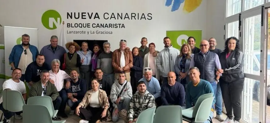 Imagen de los integrantes de Nueva Canarias en Lanzarote tras el encuentro