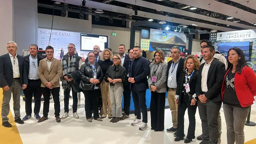 Parte de la delegaci&oacute;n que lleg&oacute; desde Lanzarote a Madrid Fusi&oacute;n.