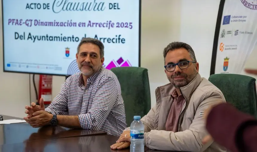 El primer teniente de alcalde de Arrecife, Echedey Eugenio, durante el acto de clausura.