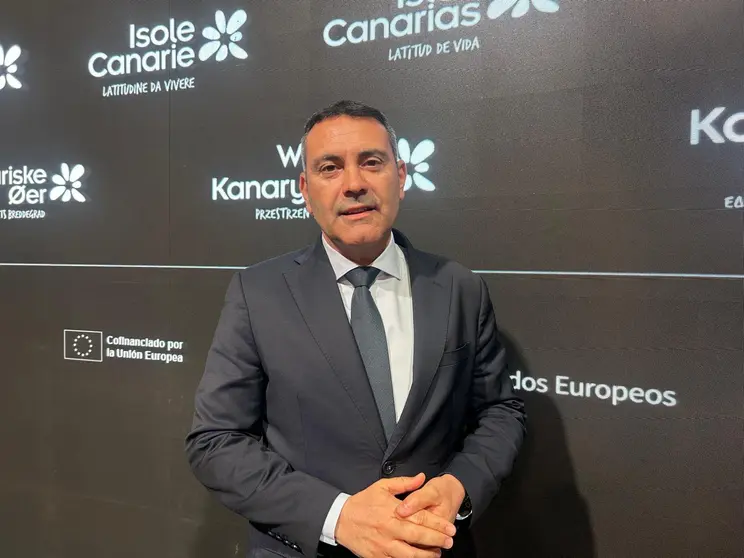 Oswaldo Betancort, presidente del Cabildo de Lanzarote, en la ITB de Berl&iacute;n.