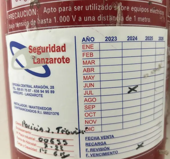 Uno de los muchos ejemplos que env&iacute;a la organizaci&oacute;n sobre extintores que no est&aacute;n actualizados