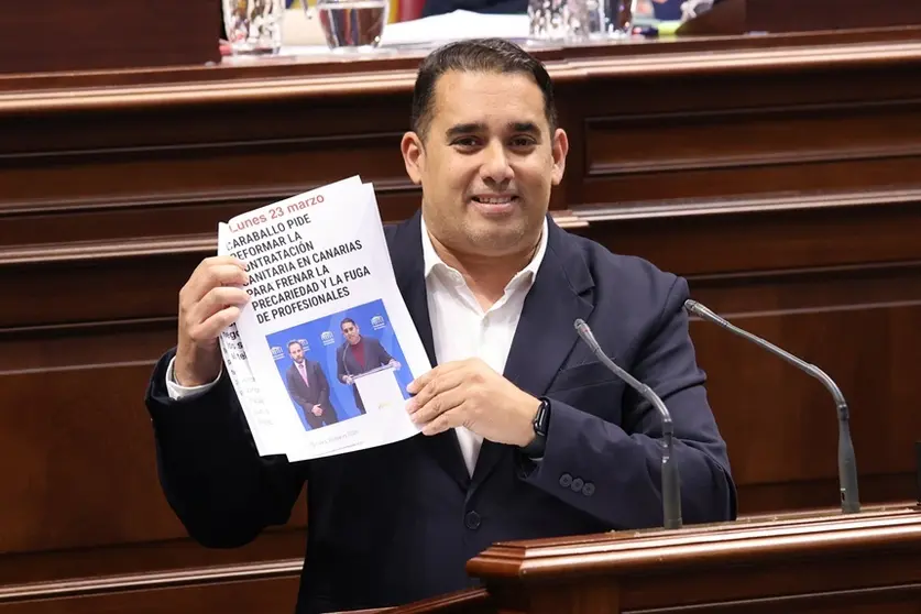 Caraballo durante su intervención parlamentaria.