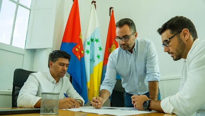 Echedey Eugenio, Maciot Cabrera y Rosmen Quevedo.