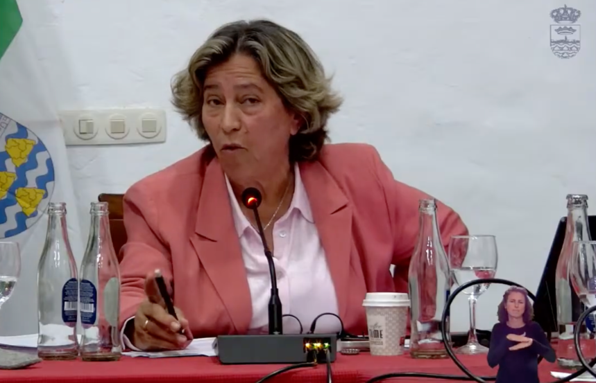 Rita Hern&aacute;ndez durante el pleno del Ayuntamiento de Teguise.