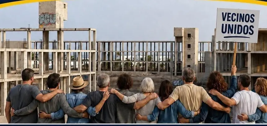 Imagen del cartel elaborado por los vecinos con motivo de la manifestaci&oacute;n.