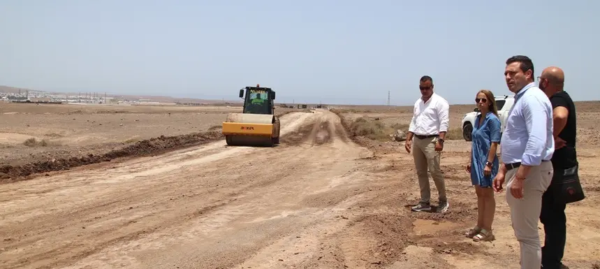 Trabajos en la carretera de Papagayo.