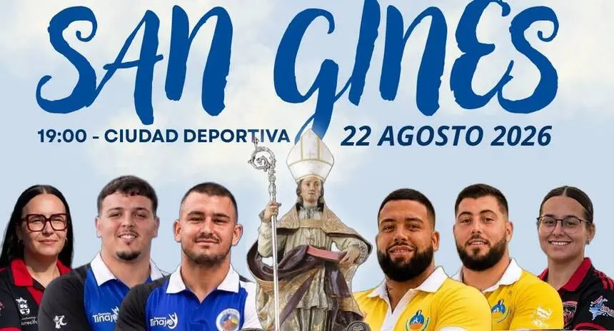 Cartel promocional de las luchas por las fiestas de San Gin&eacute;s.