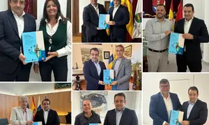 Imagen del presidente de la C&aacute;mara con los alcaldes y la alcaldesa de Lanzarote.
