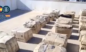 Droga incautada por la Polic&iacute;a Nacional en los Marmoles.