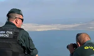 Agentes de la Guardia Civil en la zona de b&uacute;squeda.
