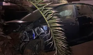 Estado en el que qued&oacute; el coche siniestrado.