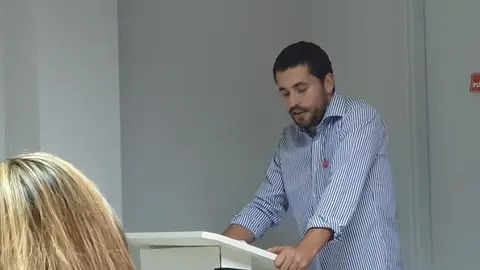 Jose González Pérez dando su discurso de presentación