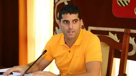 Benjamín Perdomo en una de las intervenciones de estos meses de pandemia en la sede del Cabildo de Lanzarote.