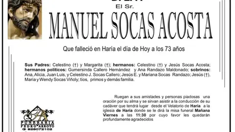 D.E.P. Manuel Socas Acosta