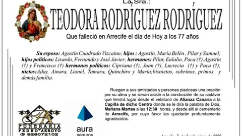 D.E.P. Teodora Rodríguez Rodríguez