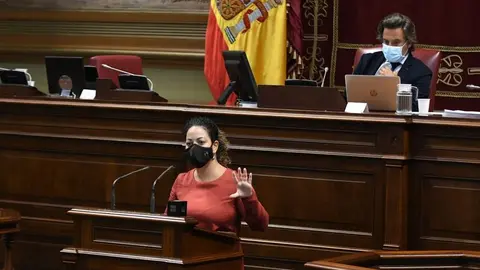 Jana González en el Parlamento.
