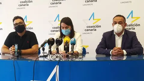 Imagen de la rueda de prensa celebrada este martes en la sede de CC en Arrecife.