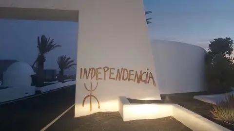 Imagen de este s&aacute;bado a la entrada de Costa Teguise.