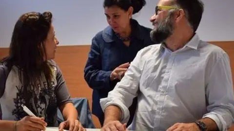 Imagen de archivo de los consejeros de Podemos en el Cabildo.