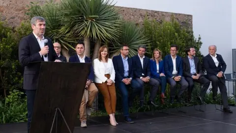 Fernando Clavijo durante la presentación de los cabezas de lista de las últimas elecciones autonómicas.