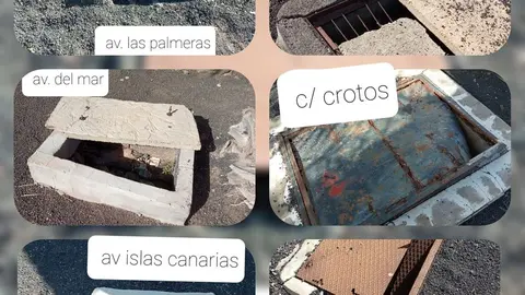 Arquetas con desperfectos en calles de Costa Teguise