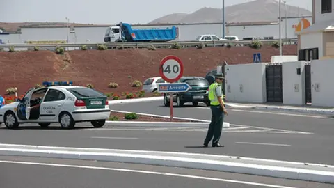 Imagen de archivo de un control de la Guardia Civil en Lanzarote.