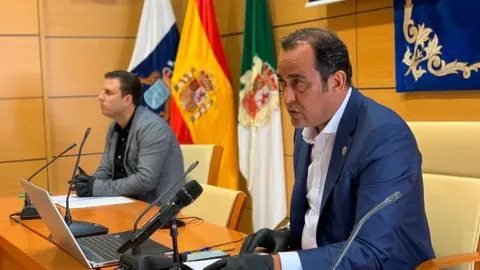 Imagen de archivo de una rueda de prensa de Blas Acosta.