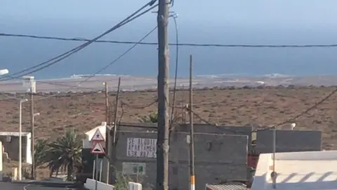 Cableado aéreo en Güime