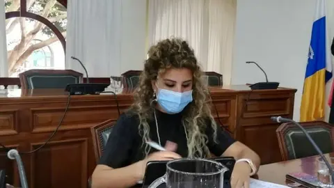 Eli Merino, concejal de Juventud y Participación Ciudadana del Ayuntamiento de Arrecife, en una imagen de archico en una de las sesiones plenarias