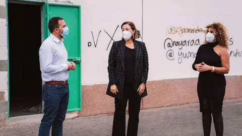 Zona exterior donde se localizarán los nuevos locales destinados a participación ciudadana y encuentros de colectivos en Arrecife, presentada hoy