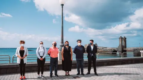 Presentación del Festival de Artes Líquidas hoy en Arrecife. Un momento tras la presentación