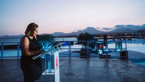 Astrid Pérez durante la presentación del evento