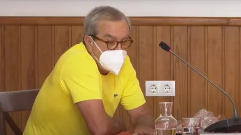 José Torres Stinga durante el último pleno celebrado en Haría.