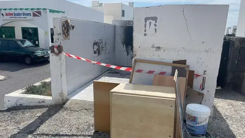 Imagen de cómo se encuentra en estos momentos el punto de recogida de basura.