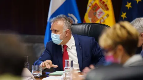 Ángel Víctor Torres durante el consejo de gobierno celebrado este jueves.