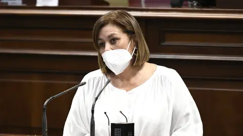 Astrid Pérez en una intervención en el Parlamento autonómico.