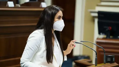 Vidina Espino en el Parlamento autonómico.