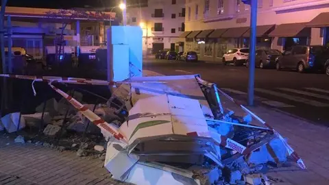 Imagen de cómo quedó la zona después del impacto