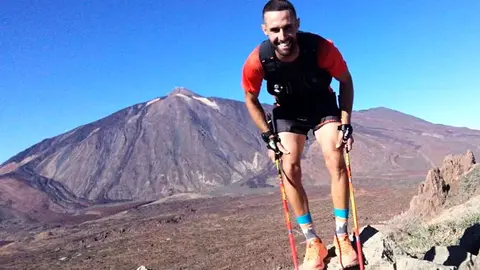 Albi Cedrés, atleta de Uga y campeón de Canarias de Trail, durante un entrenamiento